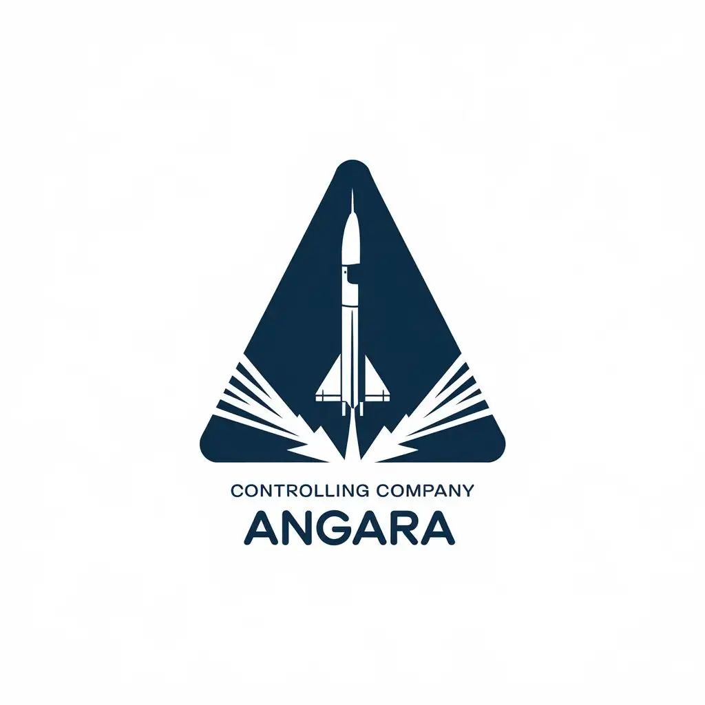 a vector logo design,with the text "Controlling Company Angara", main symbol:rocket and Angara carrier rocket,Moderate,be used in Finance industry,clear background