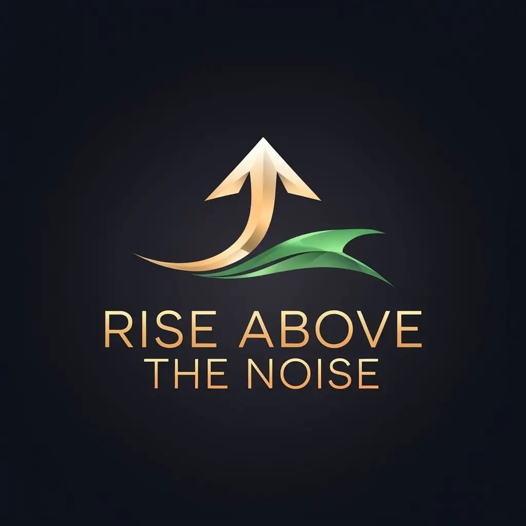 LOGO Design for Rise Above The Noise Minimalist Elegant Typography with Abstract Upward Motion and Metallic Accents