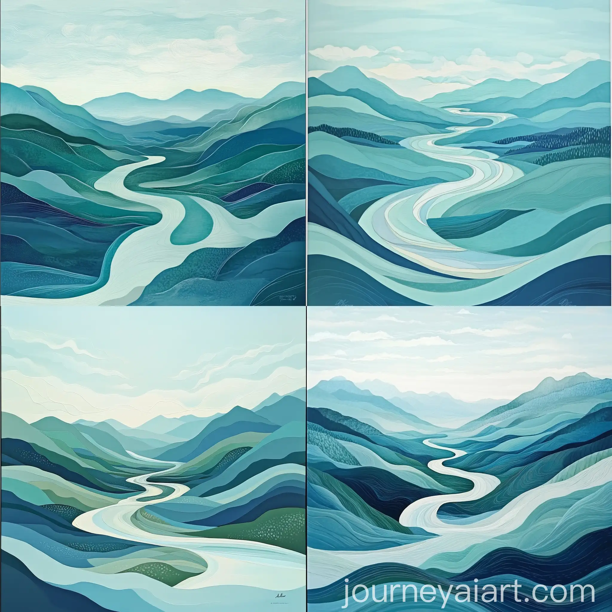 Serene-River-Landscape-with-Swirling-Currents-and-Gentle-Mountains