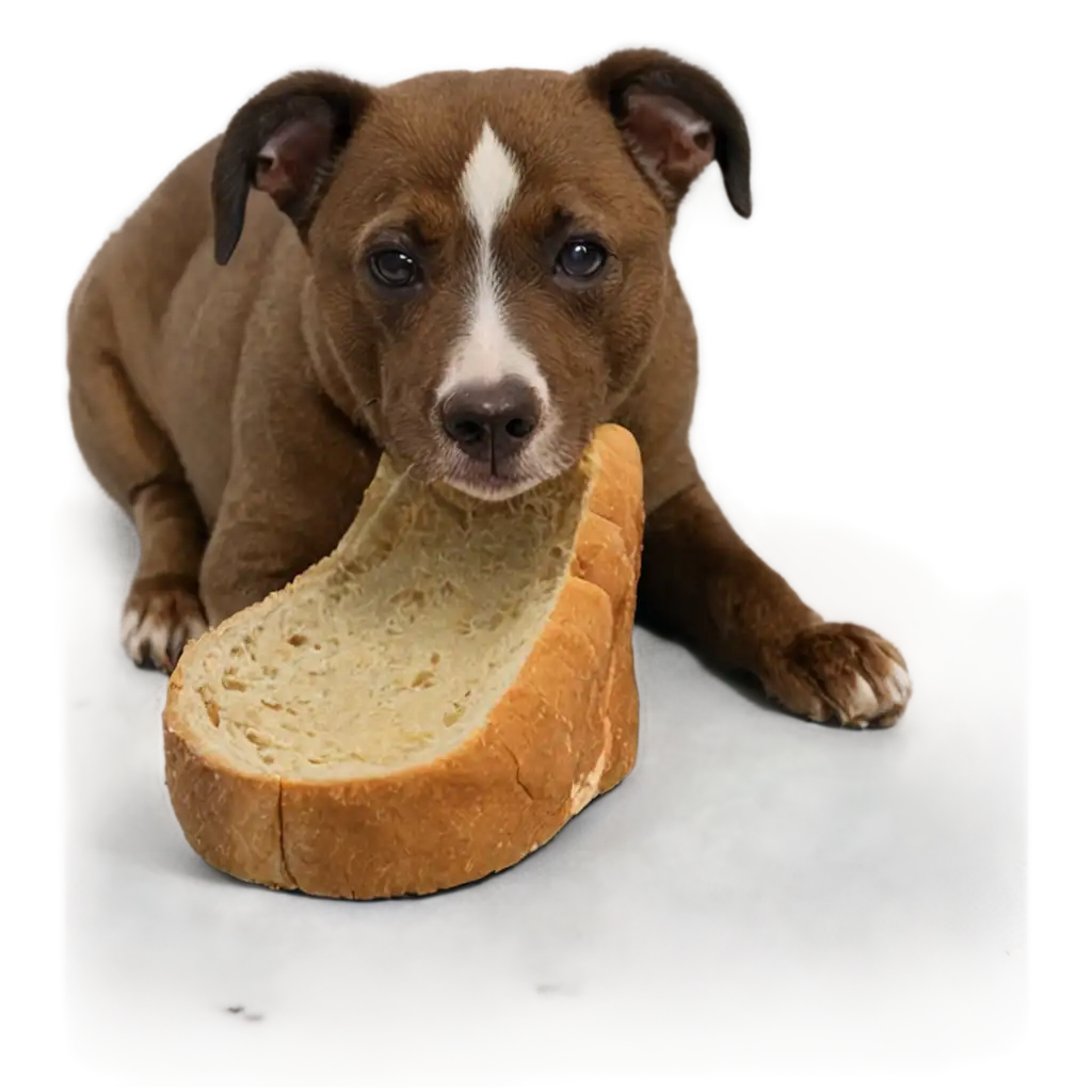 PNG-Image-of-Dog-Eating-Bread-Capturing-a-Wholesome-Moment