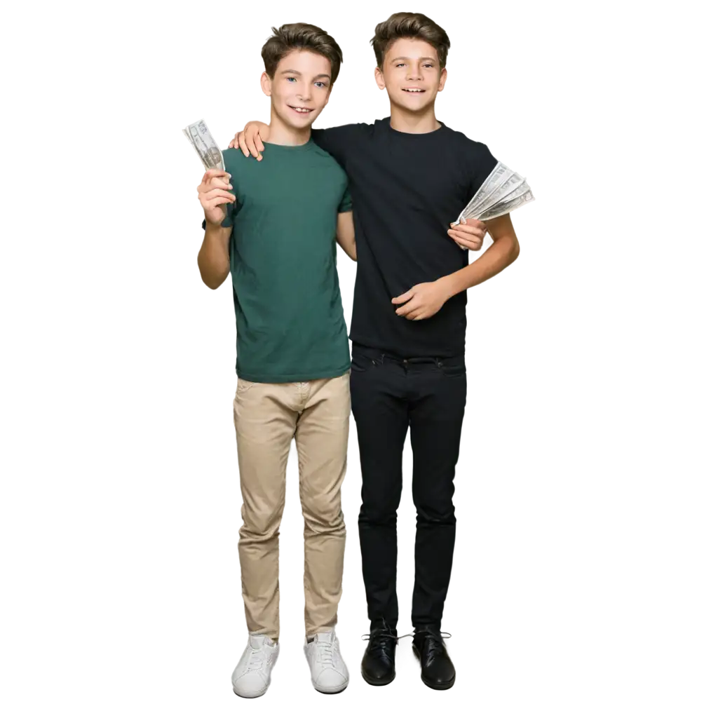 Two-Boys-with-Money-in-Hand-HighQuality-PNG-Image-for-Versatile-Use