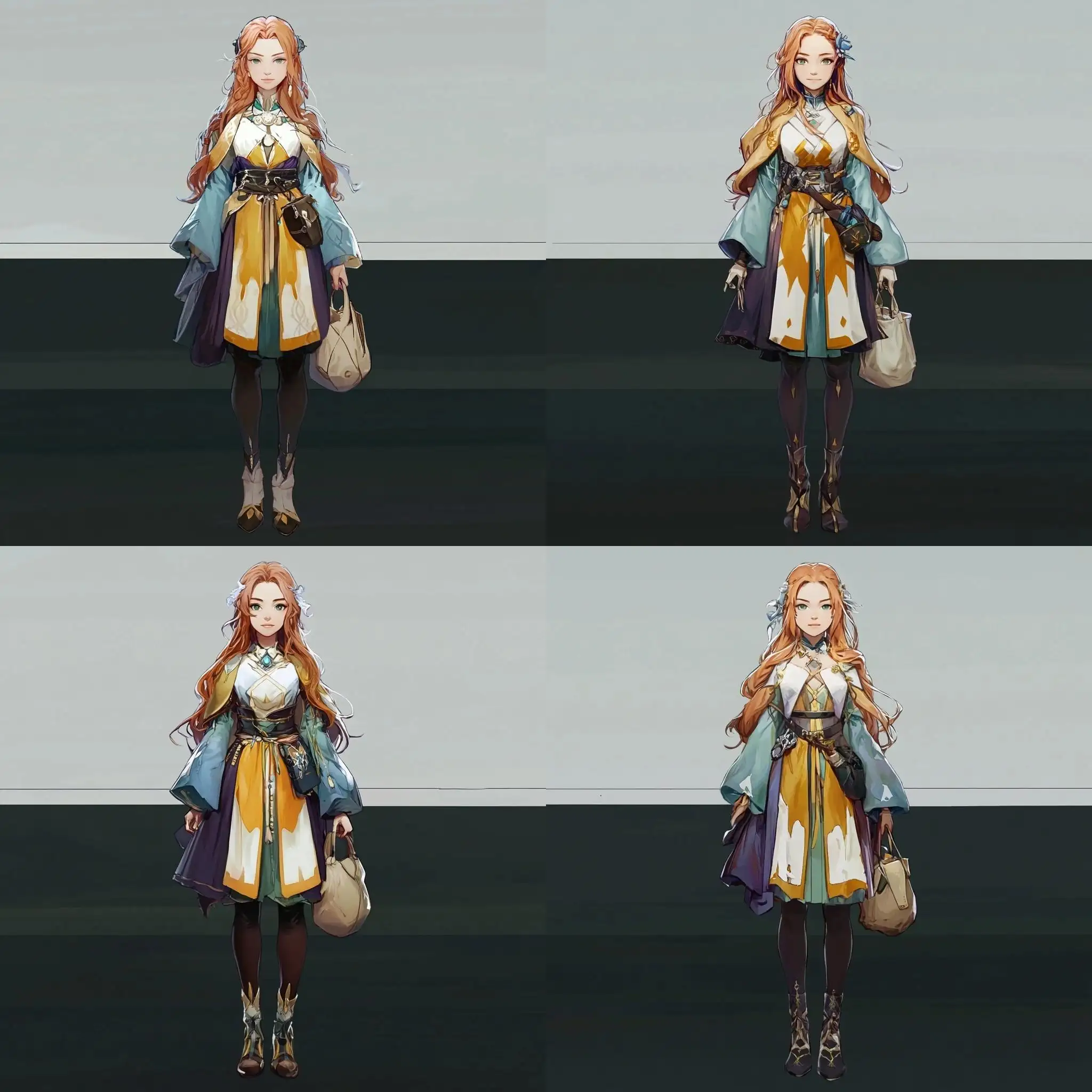 Young-Female-DnD-Monk-with-Long-Ginger-Hair-and-Bag