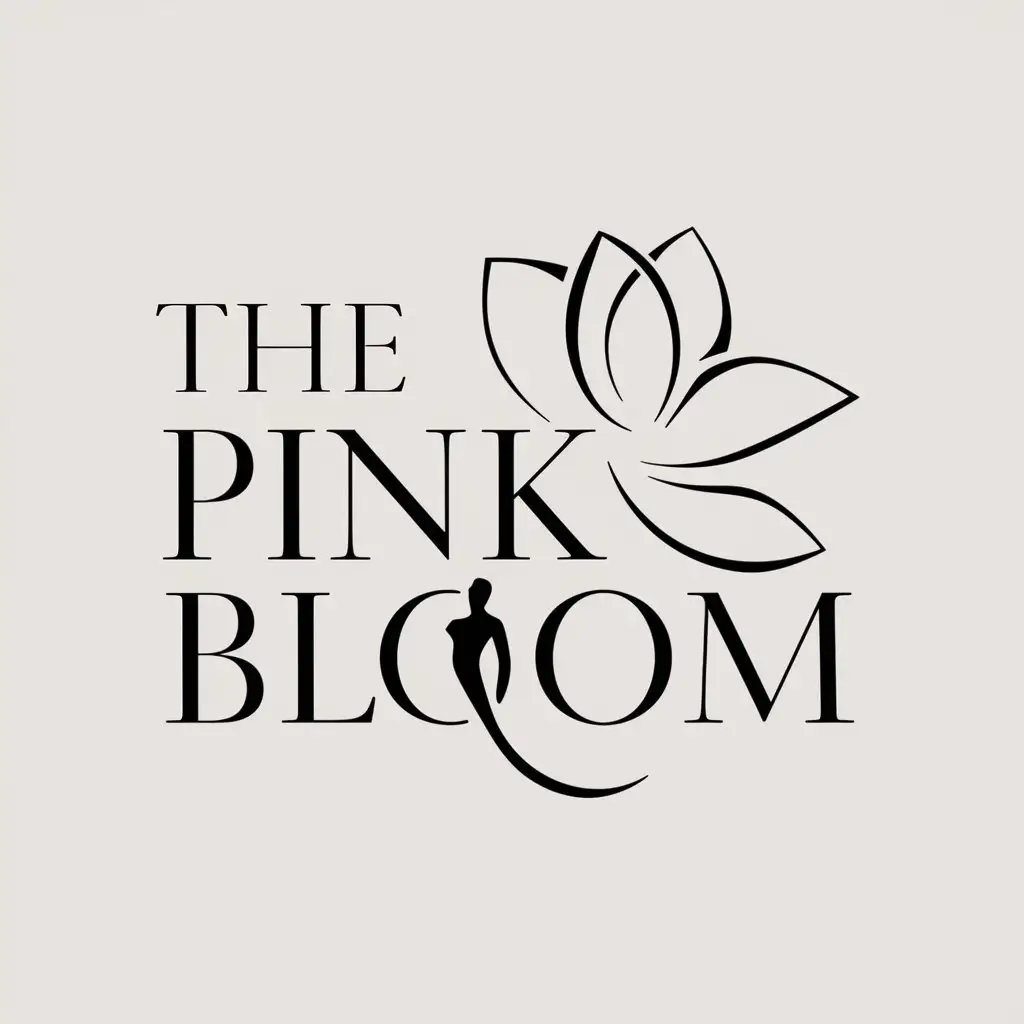 LOGO Design for The Pink Bloom Blooming Flower with Women Symbol and Moderate Style