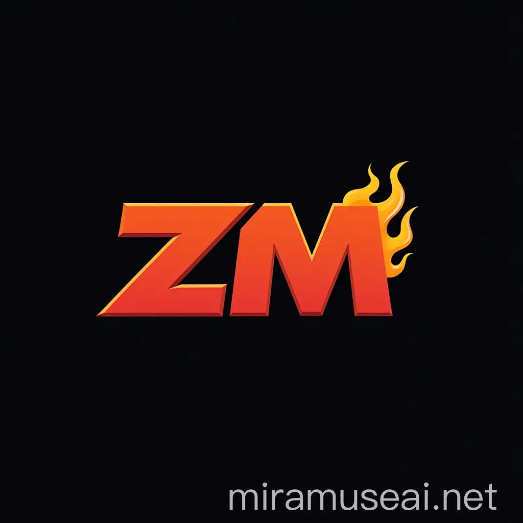 Online Motorcycle Parts Store Logo with ZM Letters and Flame Design