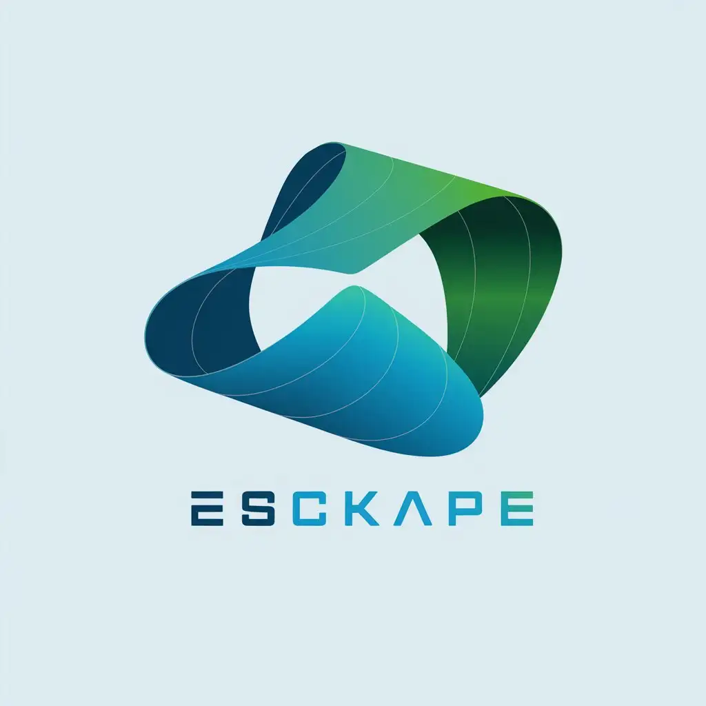 LOGO Design for Esckape Modern Abstract Waves in Blue and Green