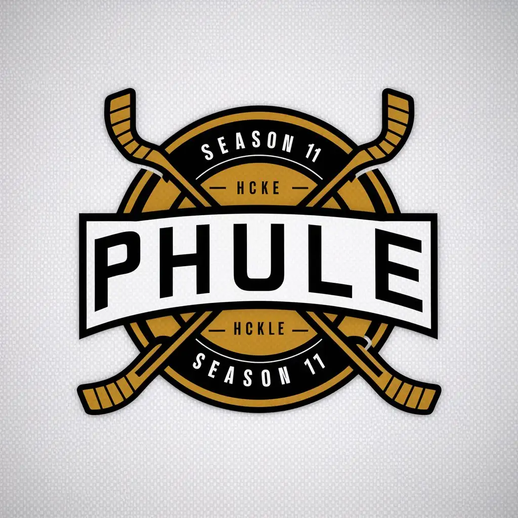 a vector logo design,with the text "Phule, Season 11", main symbol:Hockey, logo,complex,clear background