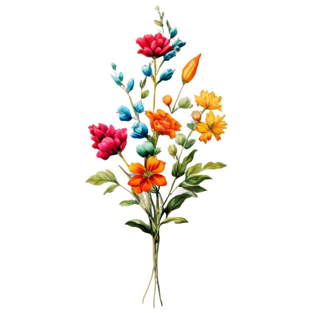 PNG-Ornament-of-Painted-Flowers-with-Triadic-Color-Scheme-for-Vibrant-HighQuality-Designs