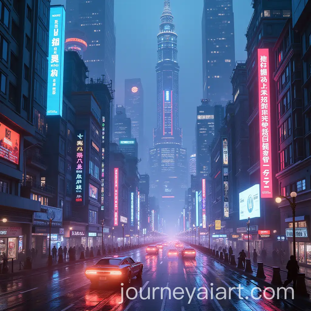 Futuristic-Cityscape-with-Neon-Lights-and-Flying-Cars