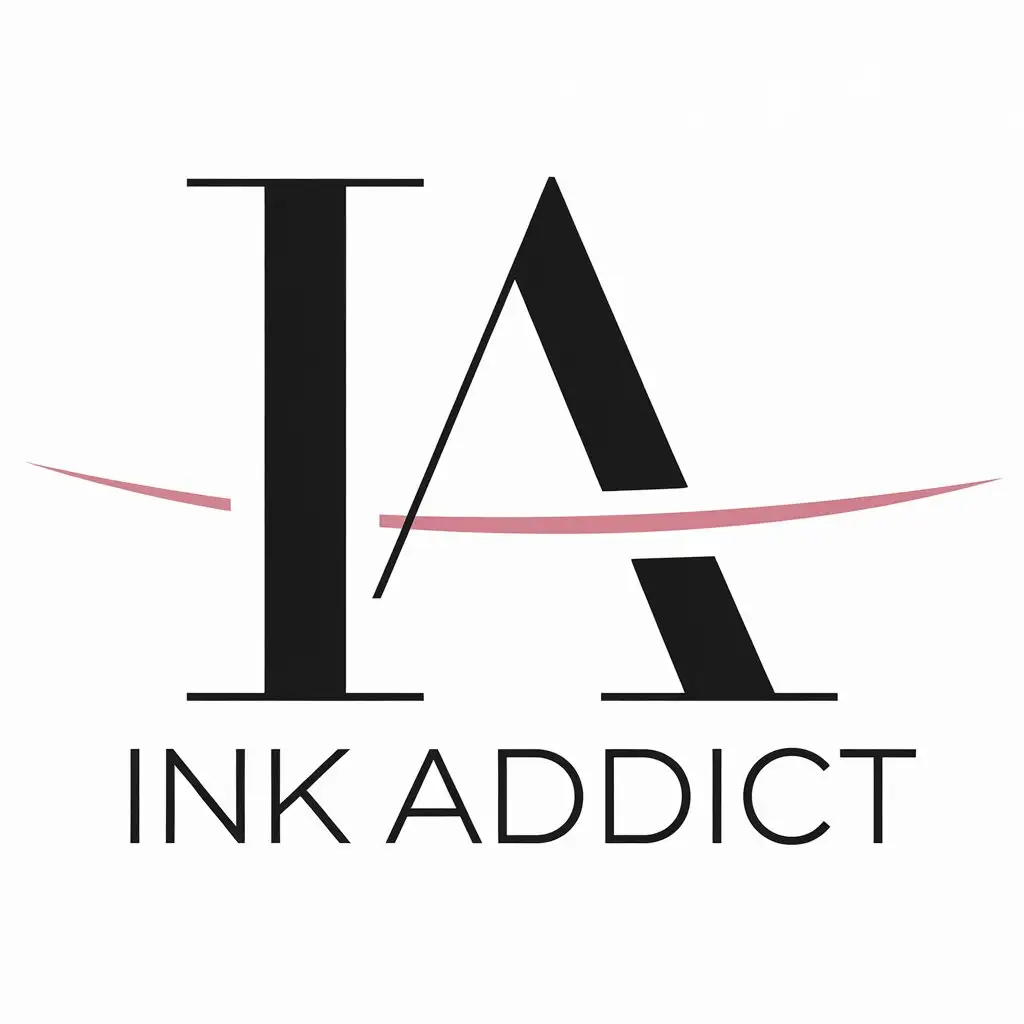 LOGO Design for Ink Addict Minimalistic I A Symbol in Sleek Font with Black and White Colors for Beauty Spa Industry