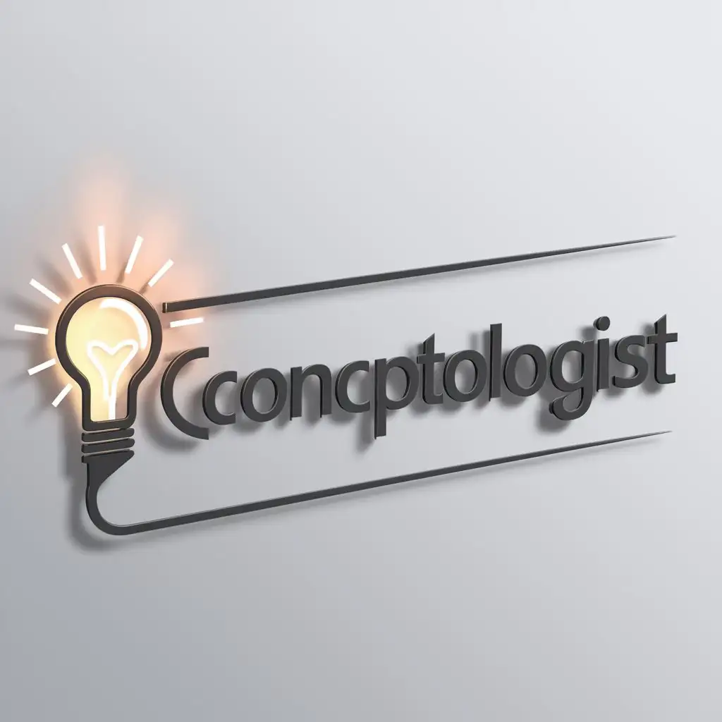 LOGO-Design-for-Conceptologist-Illuminated-Lightbulb-Symbolizing-Creative-Ideas