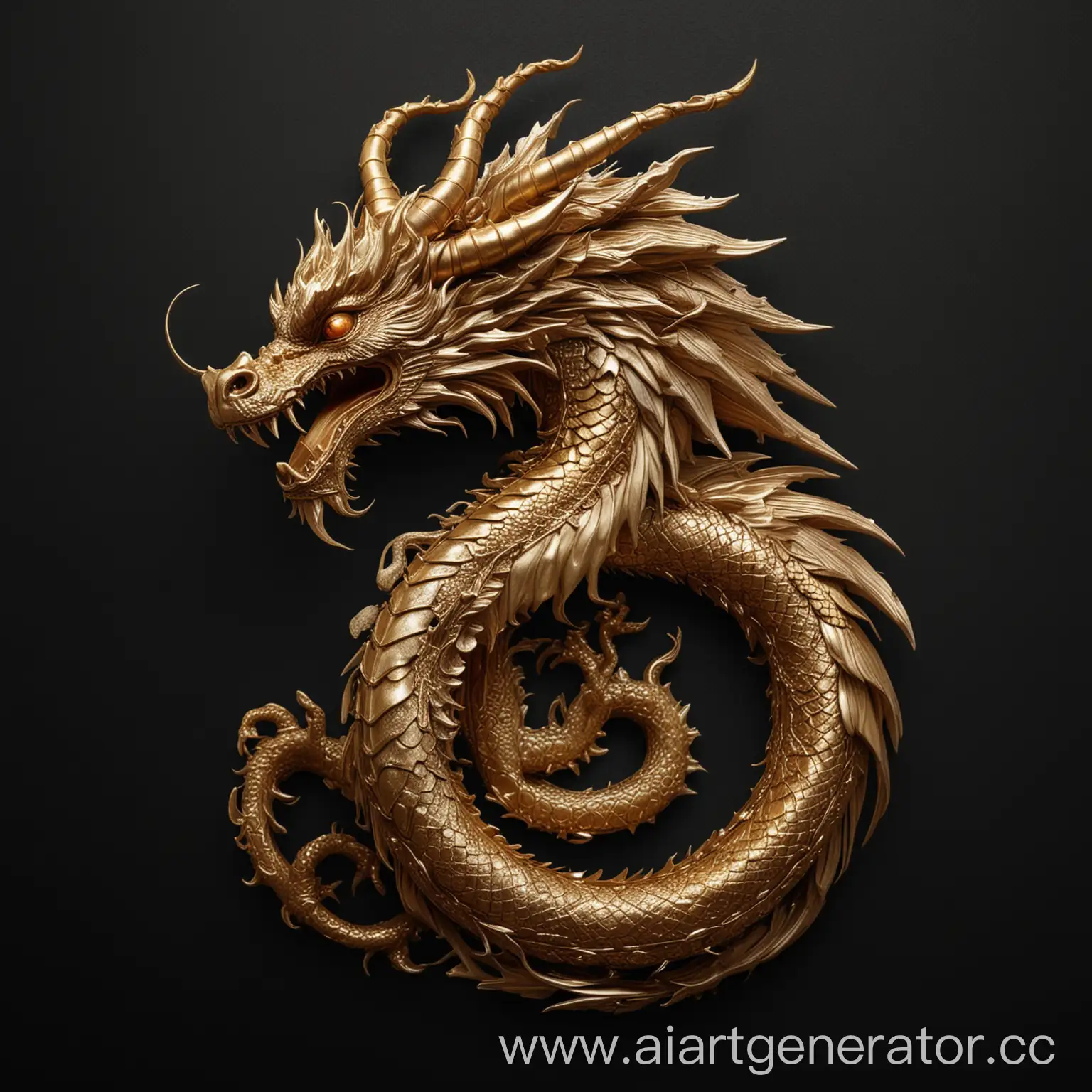 Golden-Dragon-Flying-in-Night-Sky