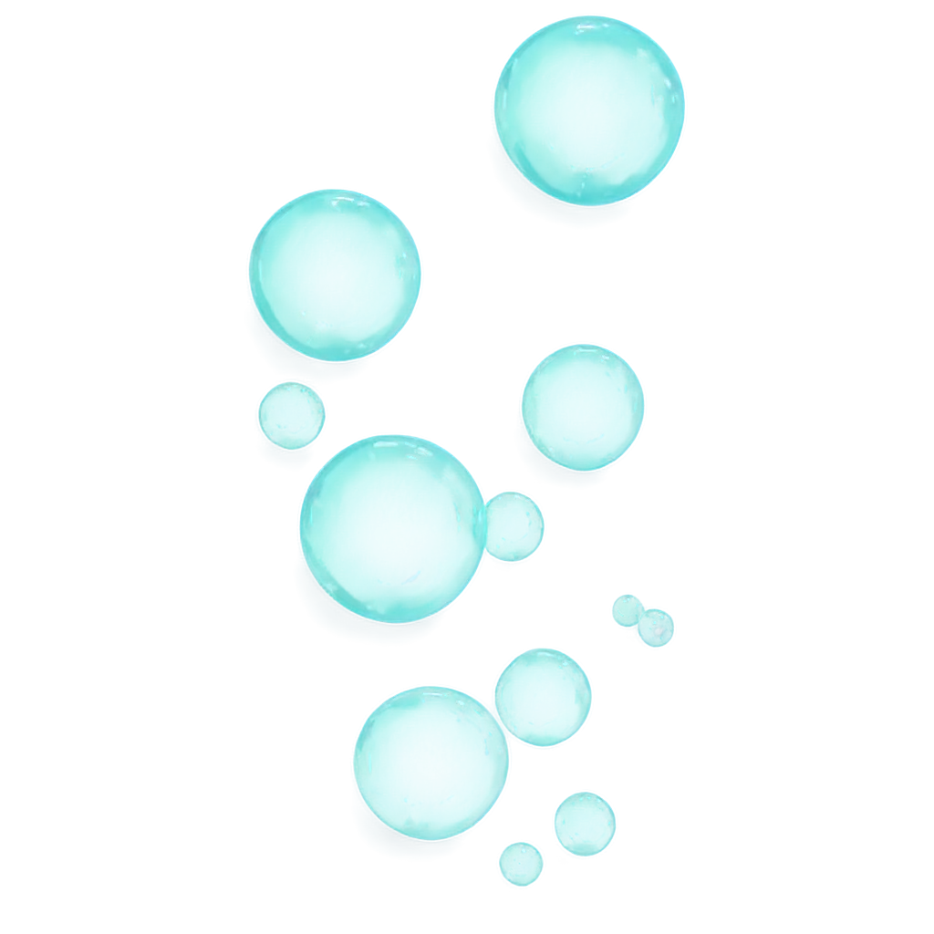 HighQuality-PNG-Image-of-Multiple-Teal-Bubbles-in-Different-Sizes