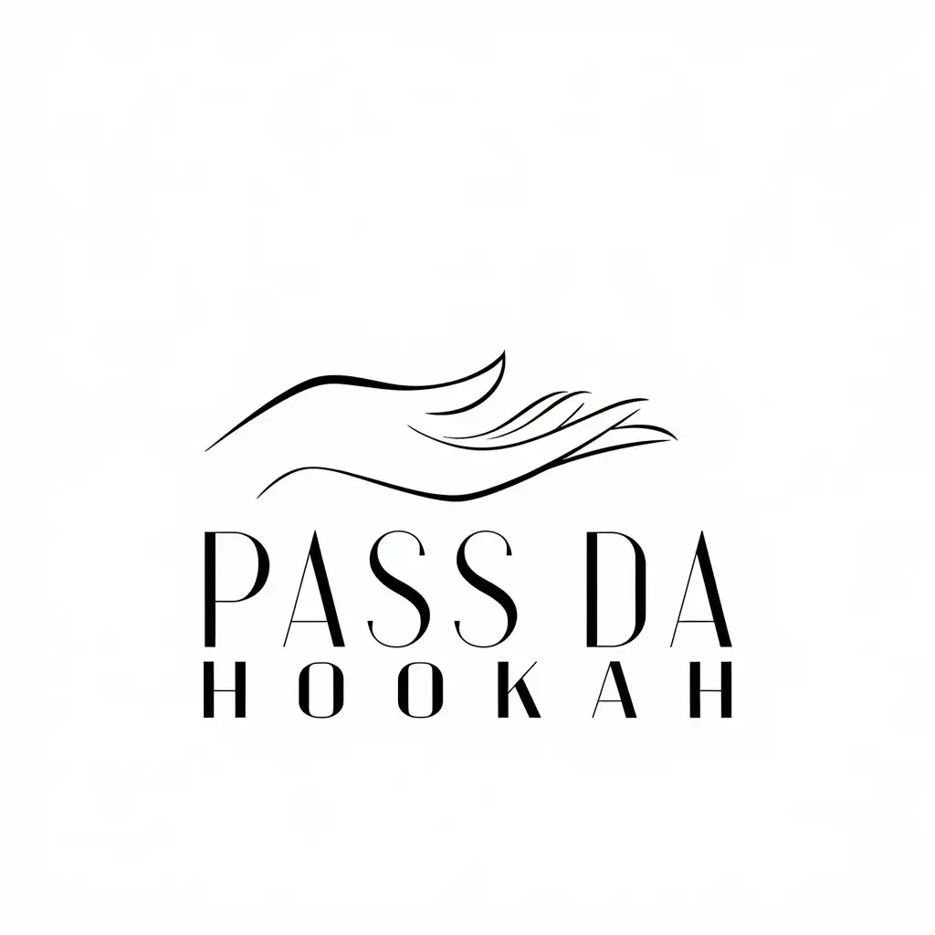 LOGO Design for Pass Da Hookah Minimalistic Female Hand Silhouette with Delicate Fingers in a Passing Gesture