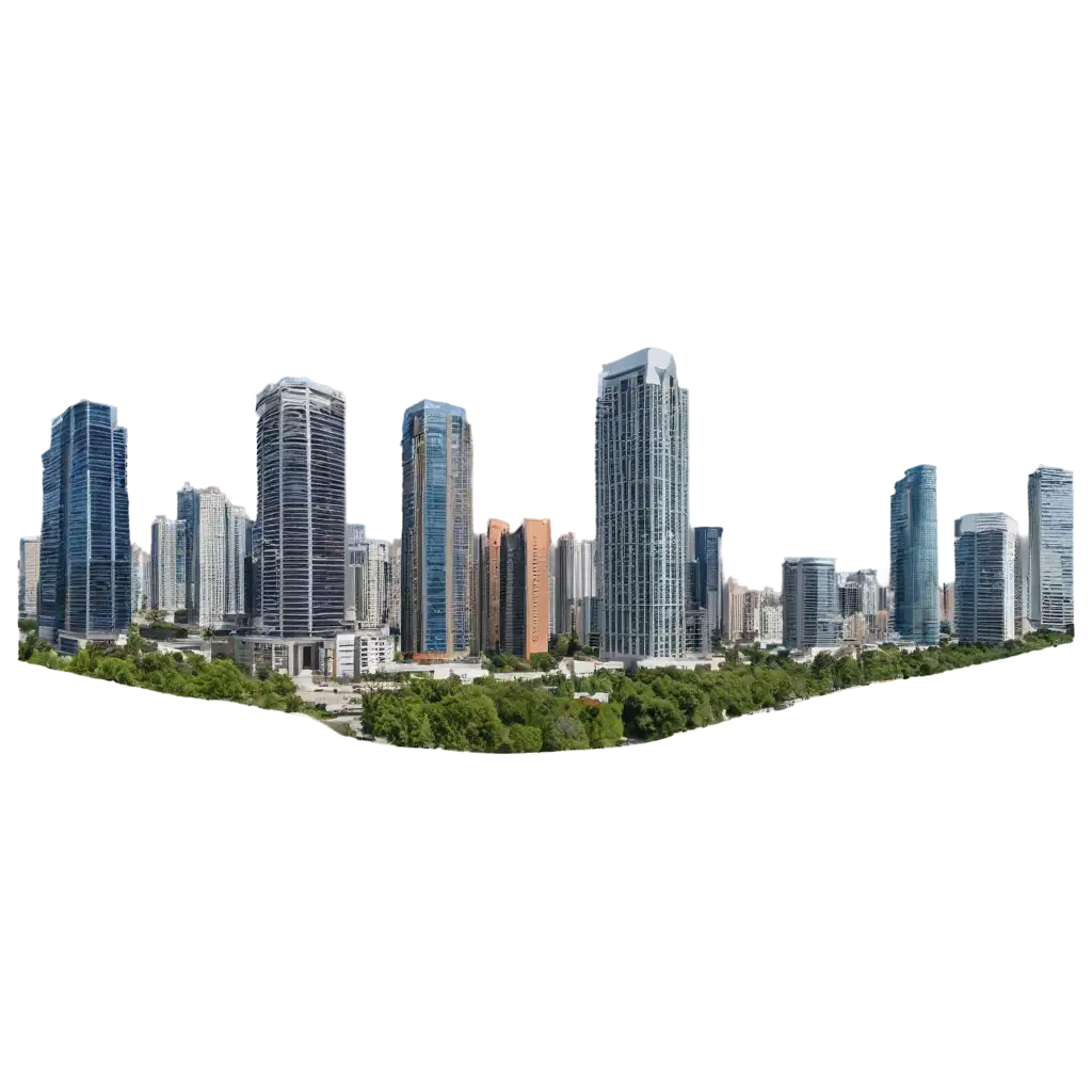 PNG-Image-Usage-ScenariosFlat-Panorama-of-Many-Buildings-PNG-Image-for-Clear-and-HighQuality-Visuals
