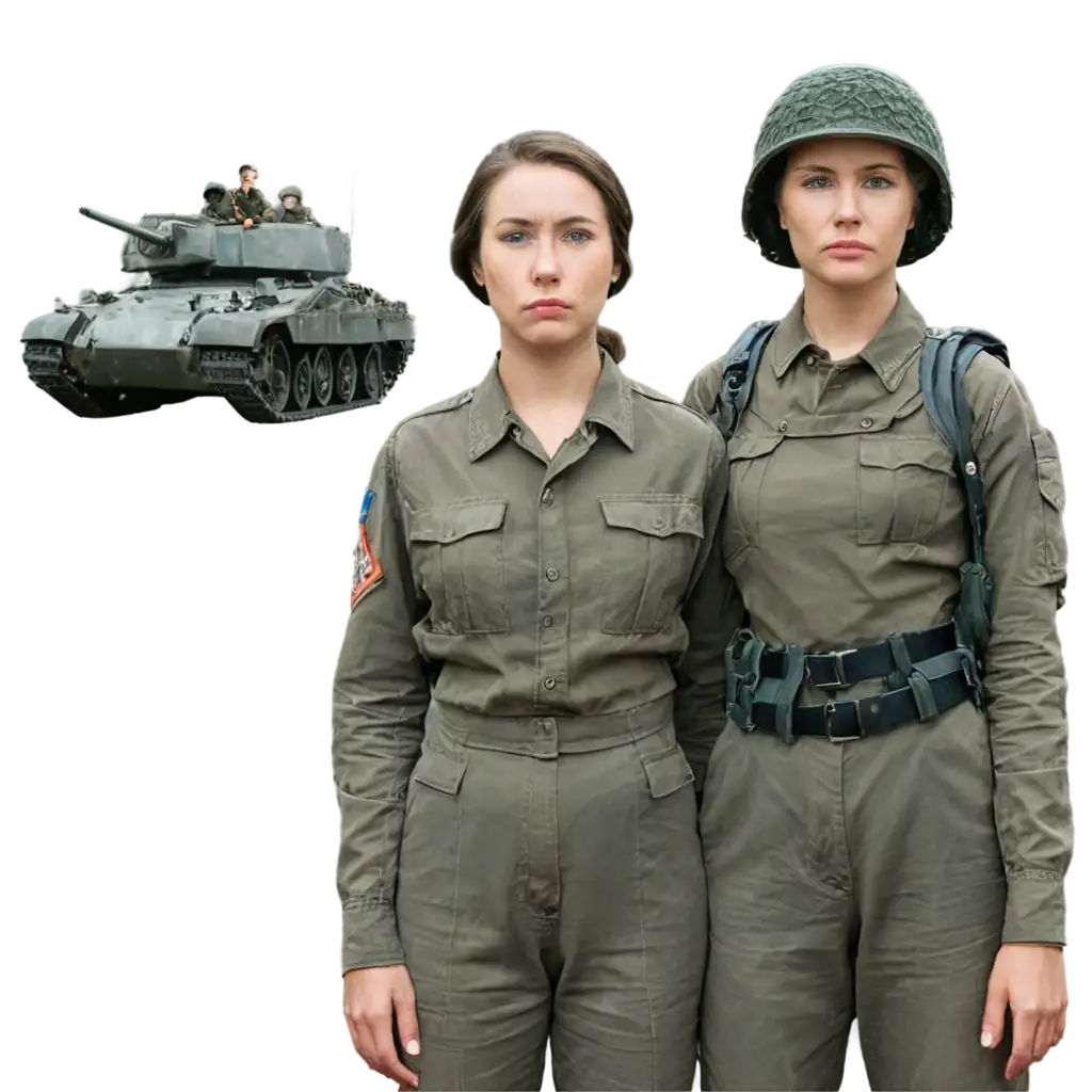 Women-in-Military-Combat-PNG-with-Dark-WWII-Backdrop-Tanks-and-Murky-Scene-YouTube-Shorts