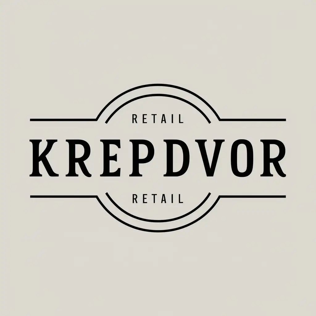 LOGO-Design-for-KrepDvor-Outlined-Inscription-for-Retail-Industry