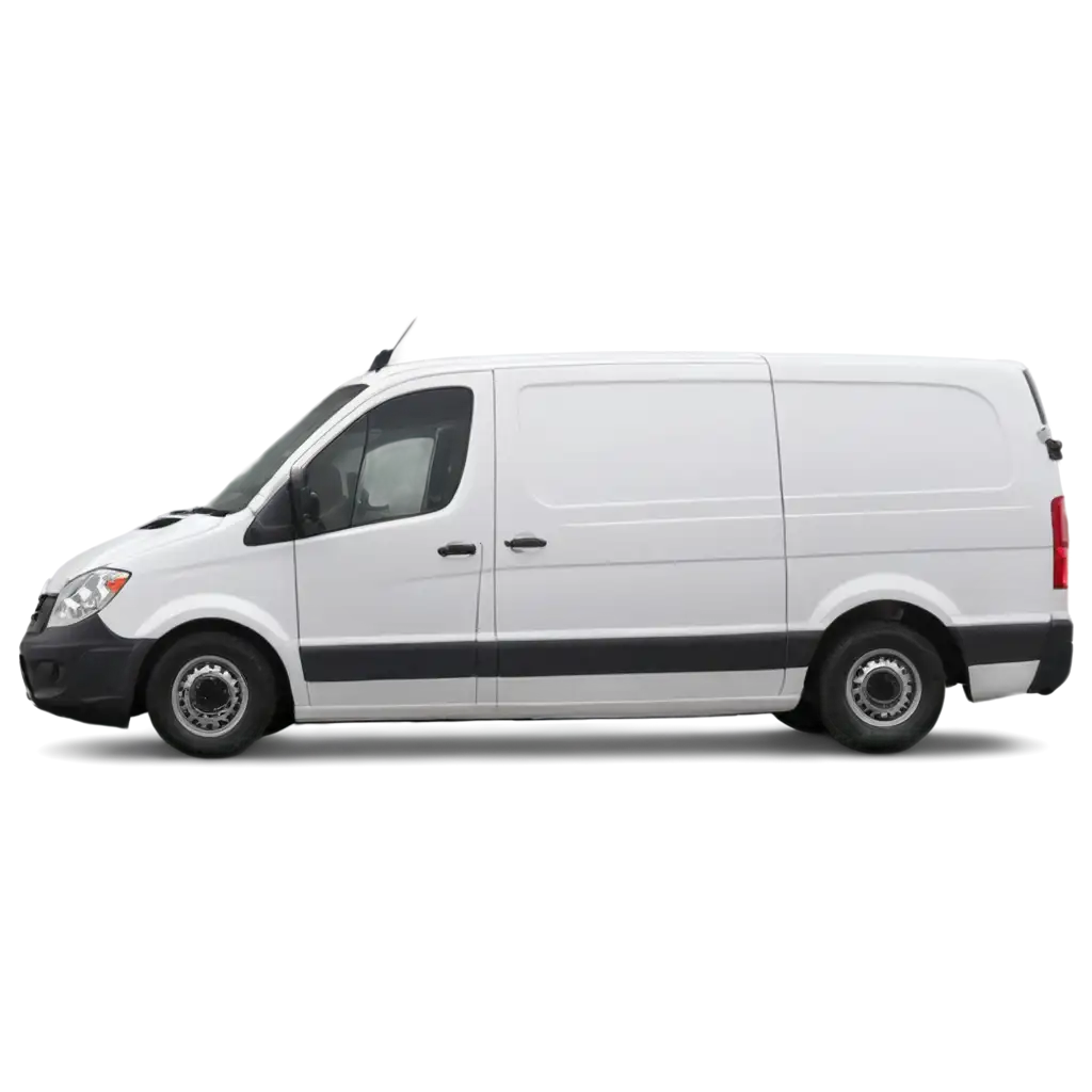 HighQuality-PNG-Image-of-a-White-Van-Standing-Sideways-Versatile-Visual-Asset-for-Various-Uses