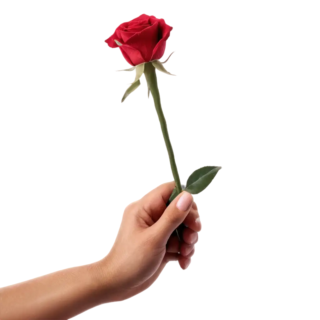 PNG-Image-of-a-Person-Holding-a-Rose-to-Propose-A-Symbol-of-Love-and-Romance