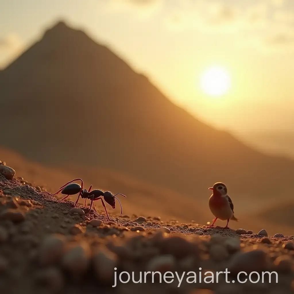 Determined-Ant-Embarking-on-a-Journey-Up-a-Majestic-Hill