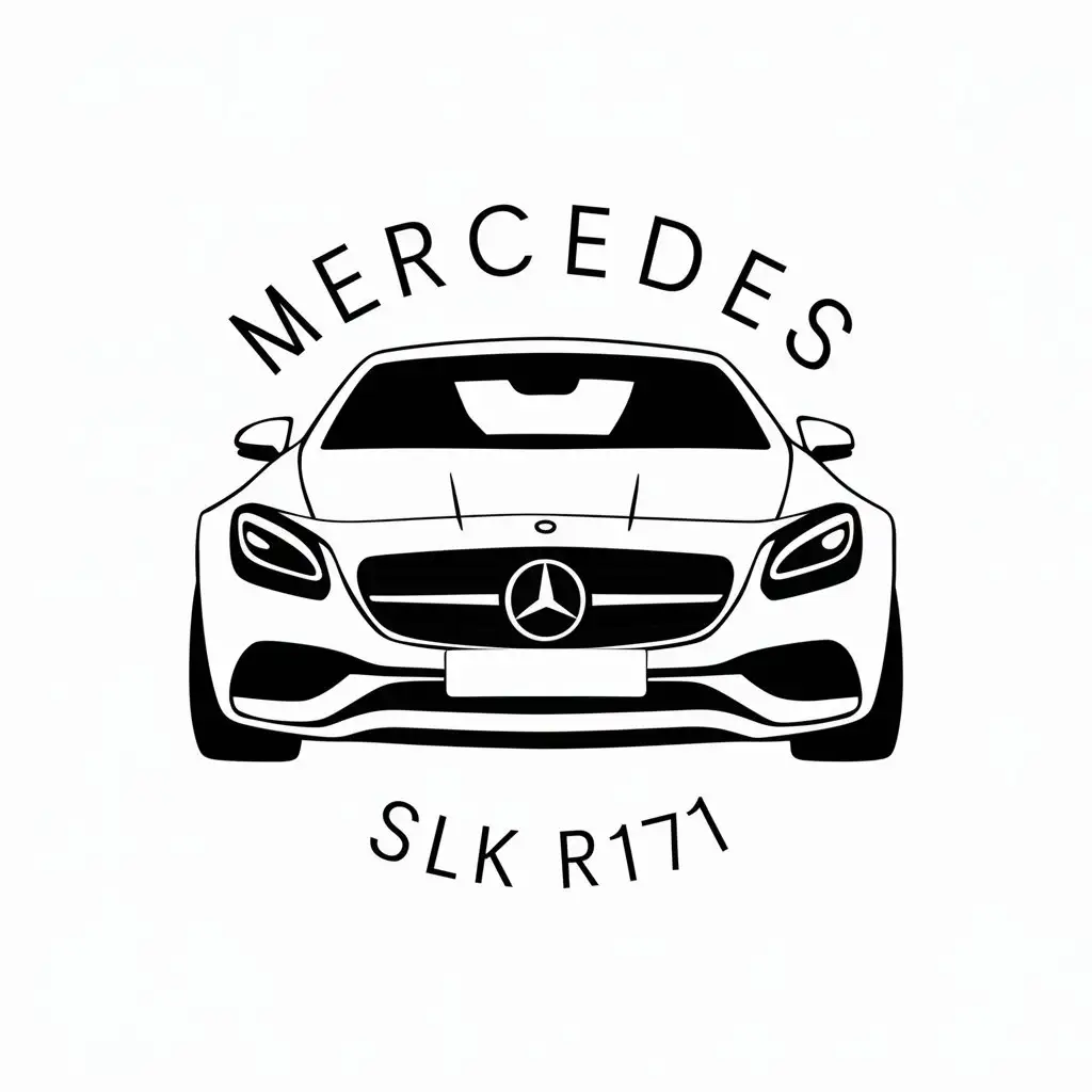 LOGO Design for Mercedes SLK R171 Minimalistic White Emblem for Automotive Industry