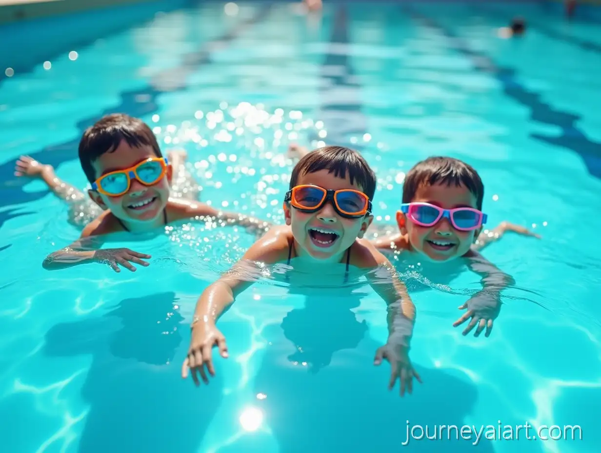 Indian-Kids-Swimming-in-Luxury-Pool-withLuxury-real-estate-banner-Vibrant-Goggles-in-Real-Estate-Ad