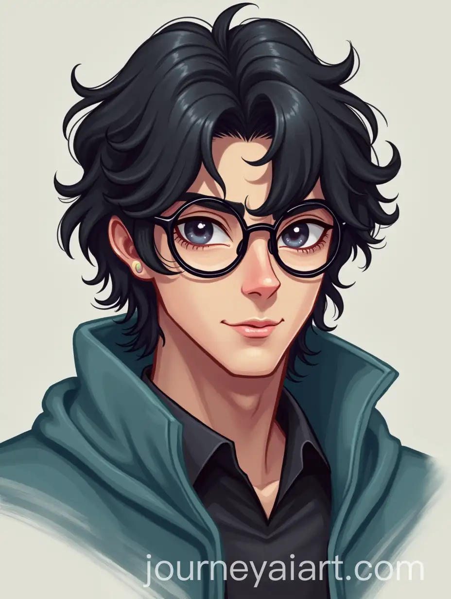 Viktor-from-Arcane-Series-Digital-Portrait-with-Wavy-Hair-and-Round-Glasses