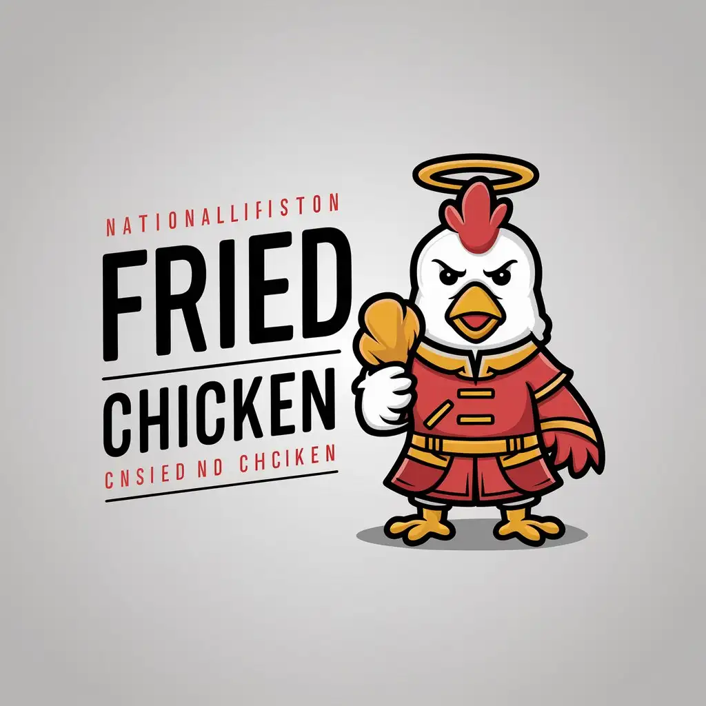 LOGO-Design-For-Fried-Chicken-Cartoon-Chicken-with-Chinese-Xianxia-Elements