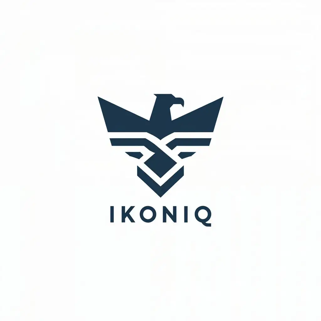 LOGO Design For ikoniq Minimalistic Eagle Symbol in Solid Color