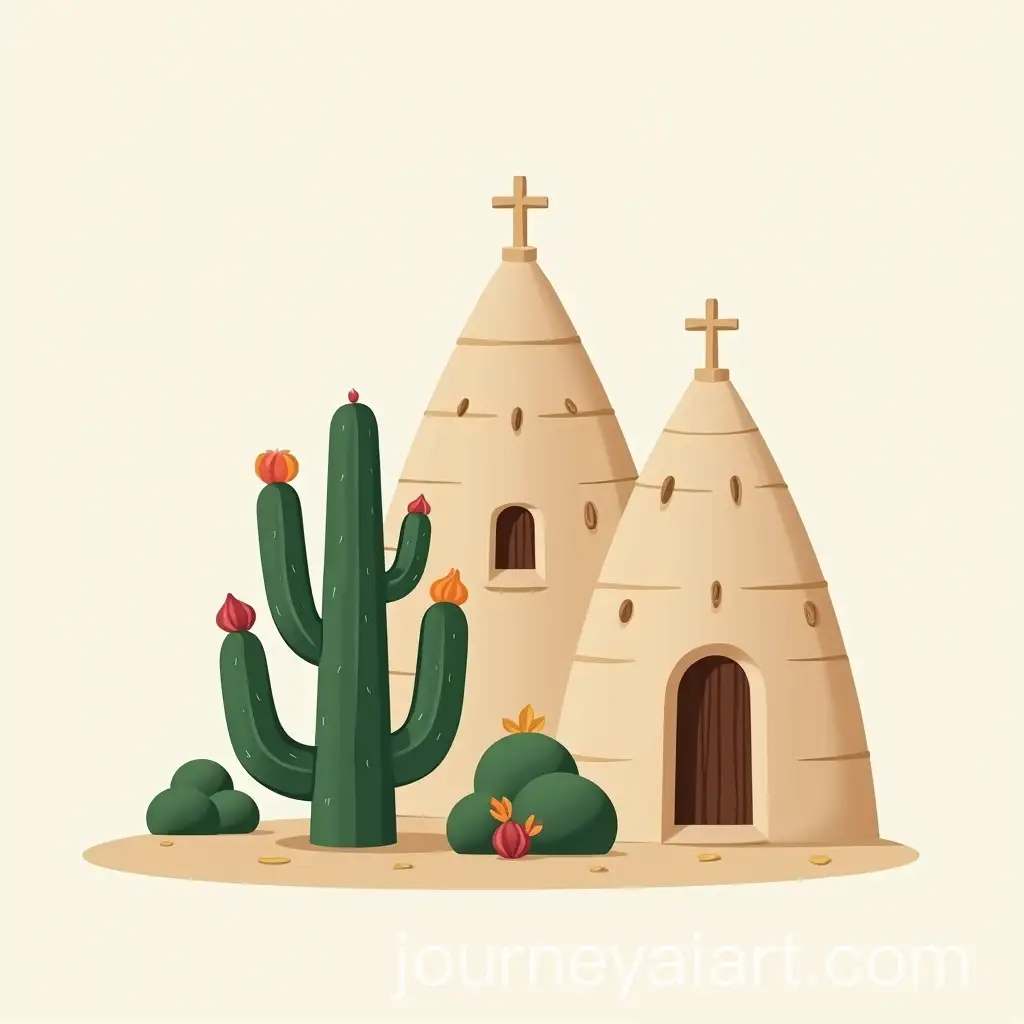 Stylized-Puglian-Trullo-with-Cactus-Fig-Plant