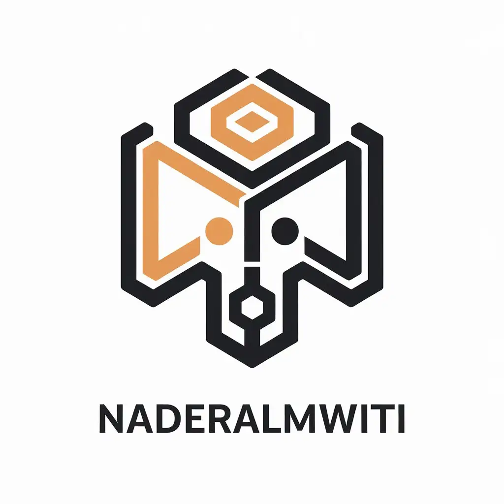 a vector logo design,with the text "NADERALMHWITI", main symbol:computer IT,Moderate,clear background