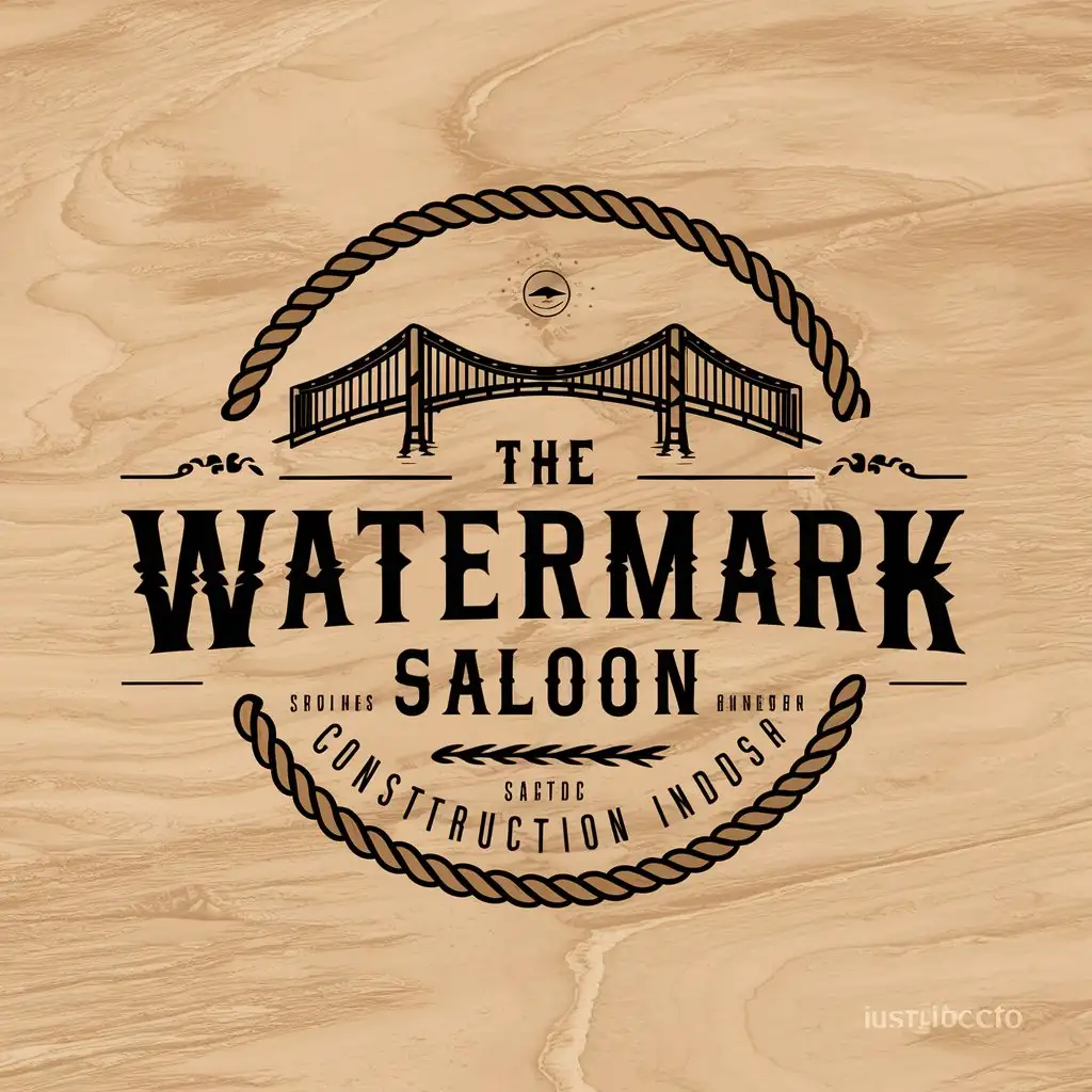 LOGO Design For The Watermark Saloon River Rope and Old West Theme