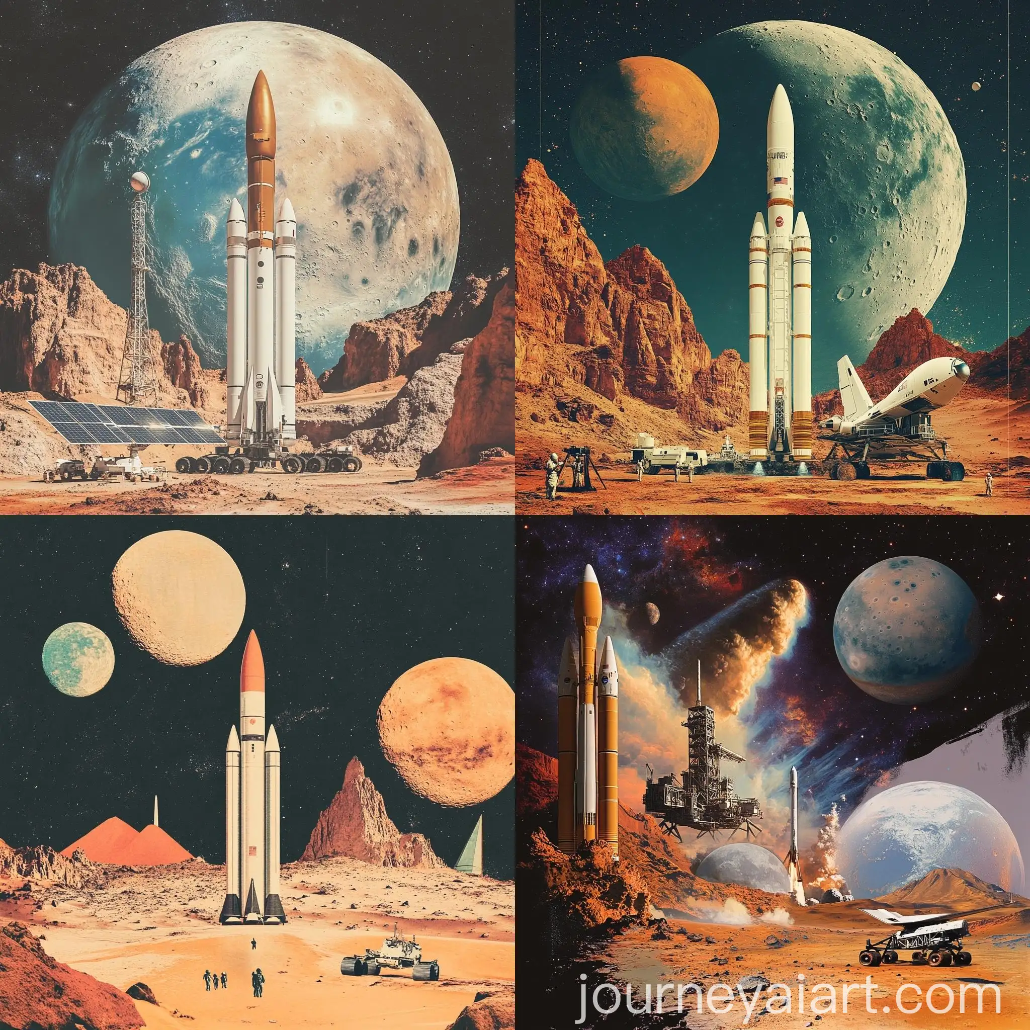 Exploring-Space-Artemis-Rocket-James-Webb-Telescope-Mars-Rover-and-Icy-Moon