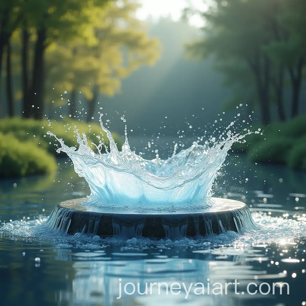 Dynamic-Water-Splash-with-Surrounding-Banks-and-Central-Podium