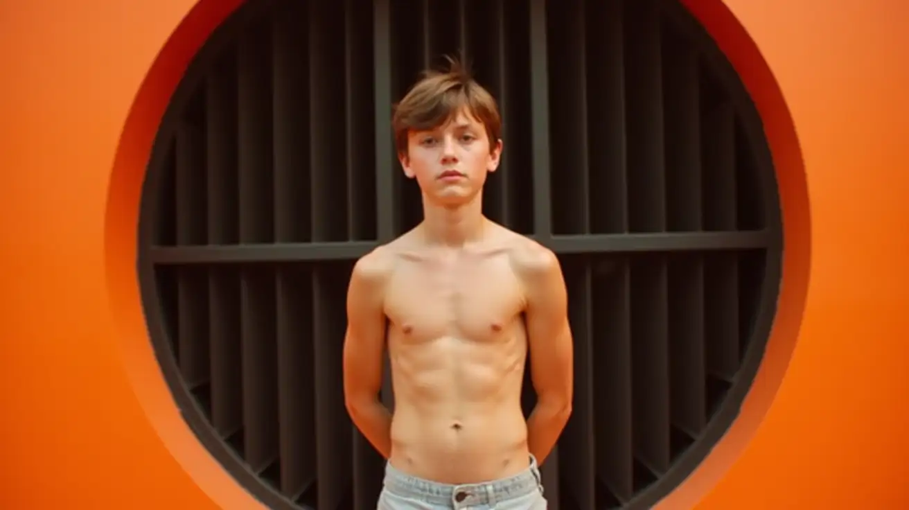 Young-Teen-Boy-with-Defined-Abdominal-Muscles-Standing-in-Front-of-Modern-Architectural-Background