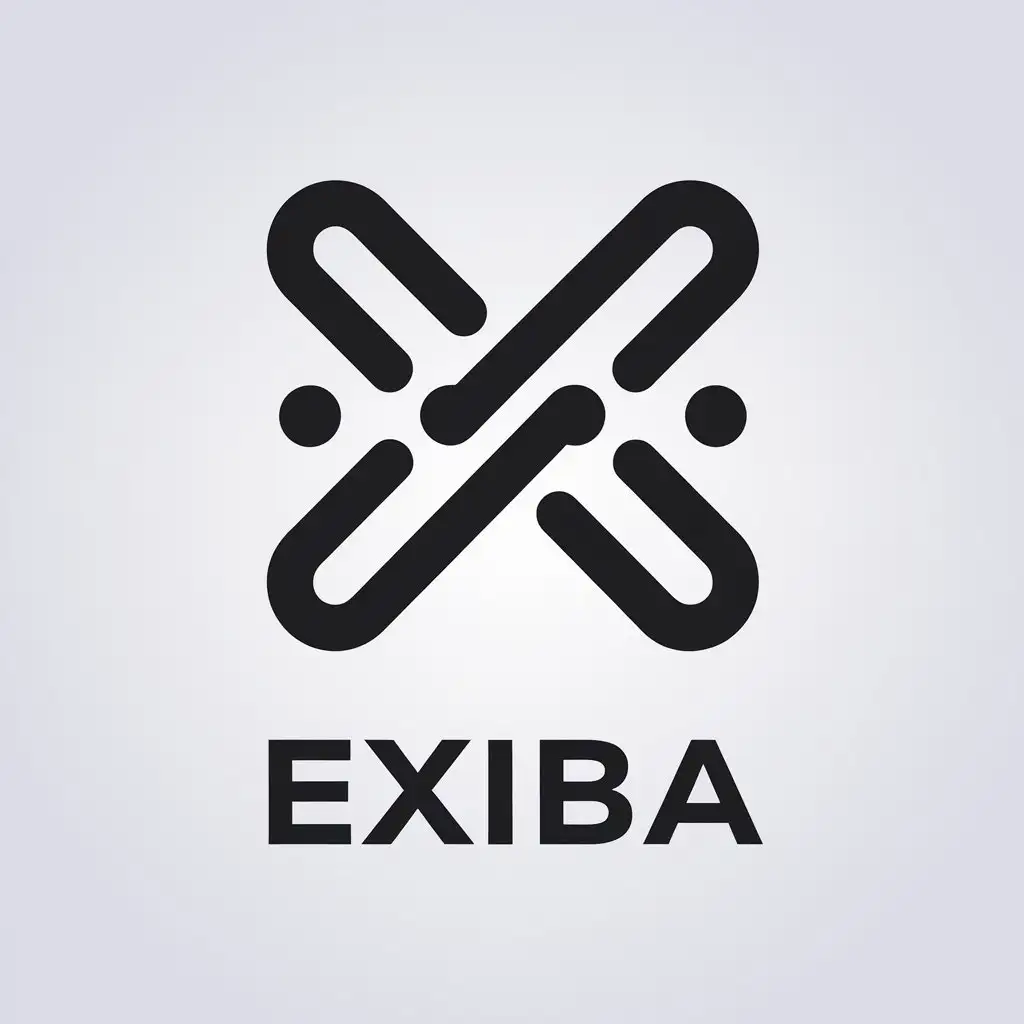 LOGO Design for Exiba Minimalistic Vector Logo with Stylized Modern X for Technology Industry