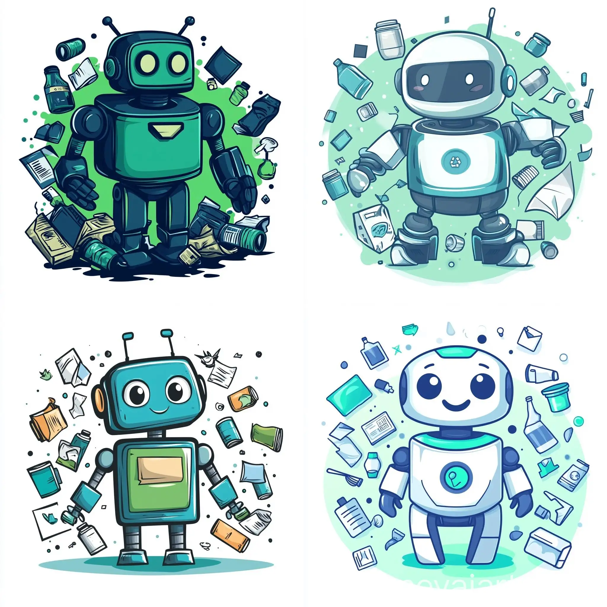 EcoFriendly-Waste-Management-Robot-Surrounded-by-Recycling-Materials