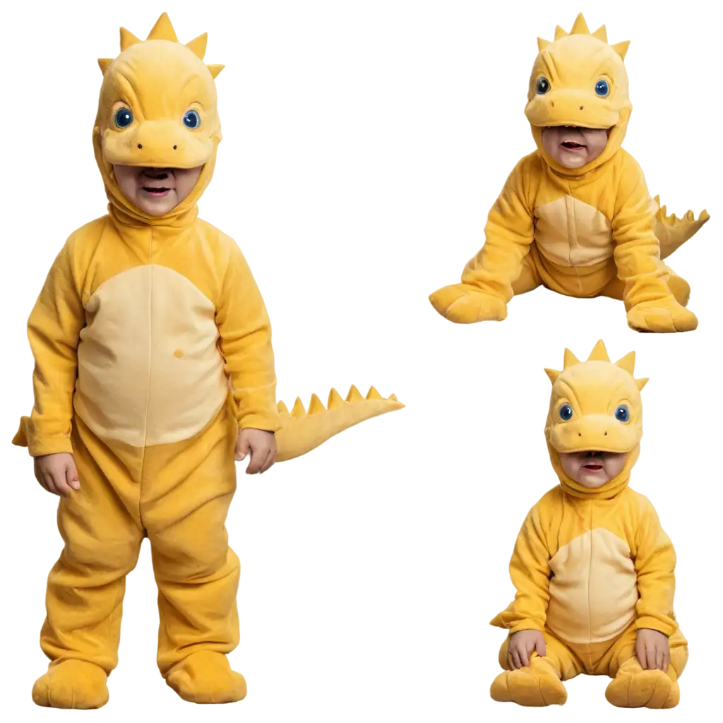 2-Year-Old-Baby-Dressed-as-a-Yellow-Dinosaur-PNG-HighQuality-Image-for-Creative-Projects