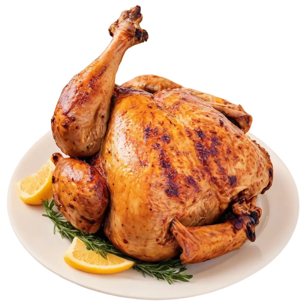 HighQuality-PNG-of-OvenBaked-Whole-Chicken-on-Plate-for-Culinary-Visuals