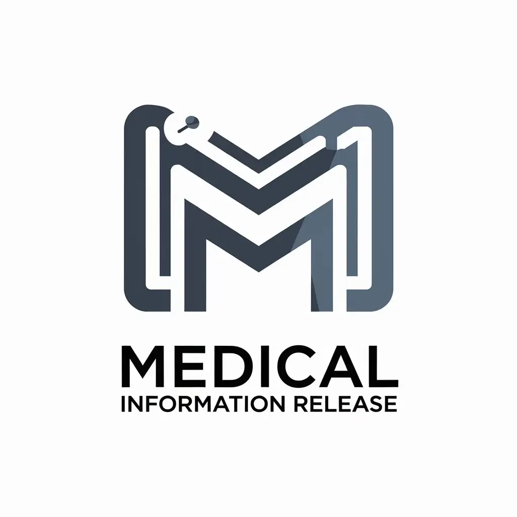 a vector logo design,with the text "medical information release", main symbol:information,Moderate,be used in Internet industry,clear background