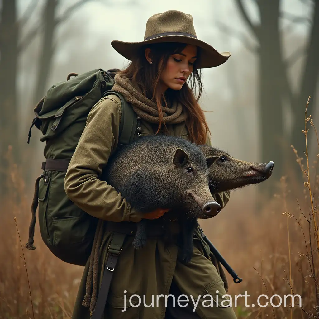 Woman-Hunting-Wild-BoarAI-Art-Prompt-Expansion-and-Carrying-It-in-a-Large-Bag