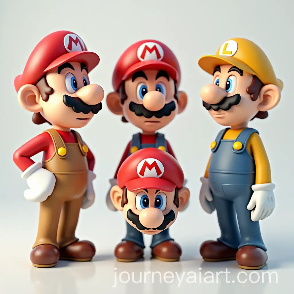 Set-of-Tired-Super-Mario-Heads-in-3D