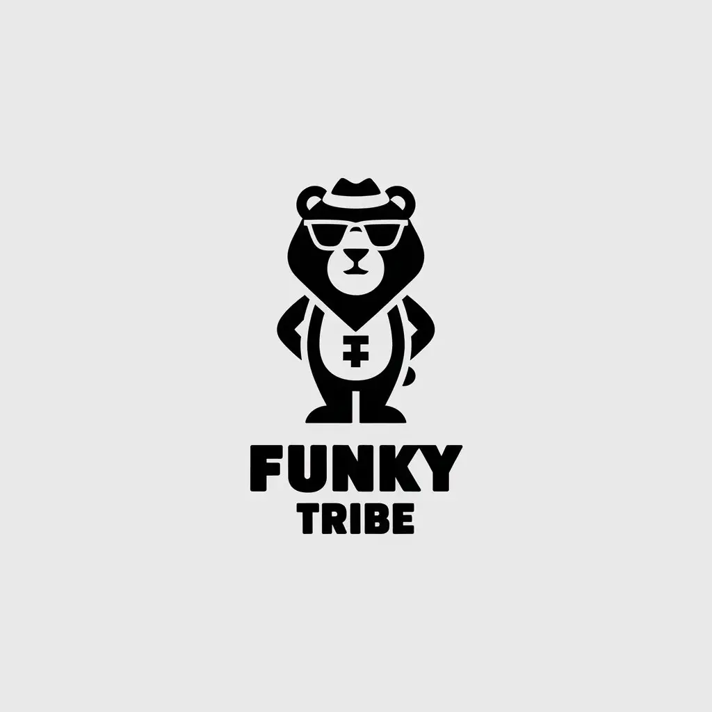 LOGO Design for Funky Tribe Minimalistic Vector Logo Featuring a FunkyDressed Animal