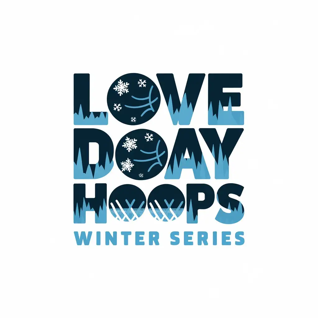 LOGO Design for Love Day Hoops Winter Series Basketball Hoop Winter Theme for Sports Fitness Industry