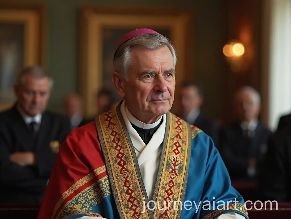 President-of-Ukraine-in-Papal-Attire-Against-Synagogue-Background