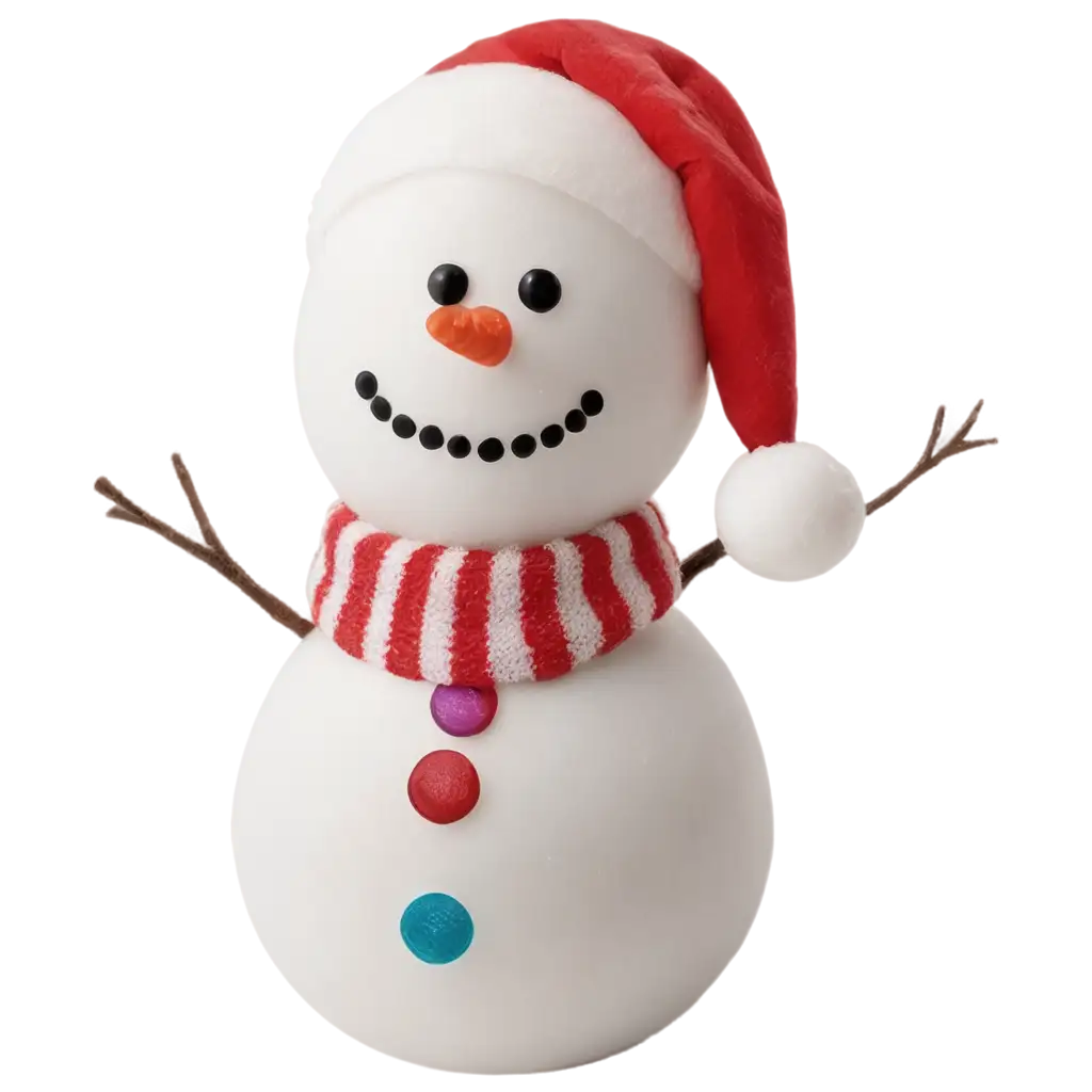 Snowman-with-Santa-Hat-PNG-Image-Festive-Holiday-Illustration