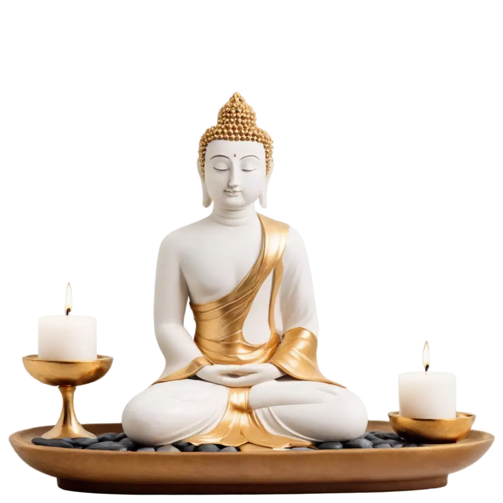 Elegant-White-and-Golden-Buddha-Statue-PNG-for-Spiritual-and-Decorative-Use