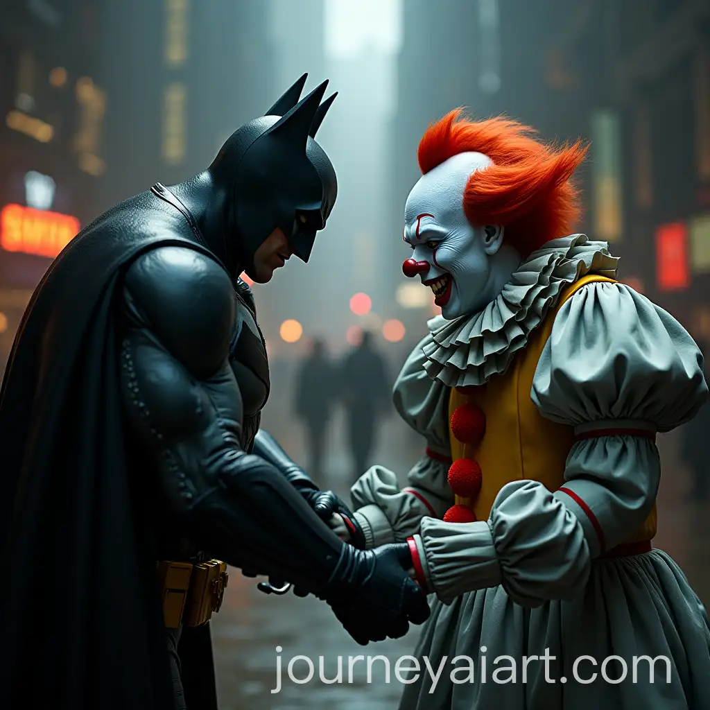 Batman-Confronting-Pennywise-the-Clown-in-an-Epic-Battle