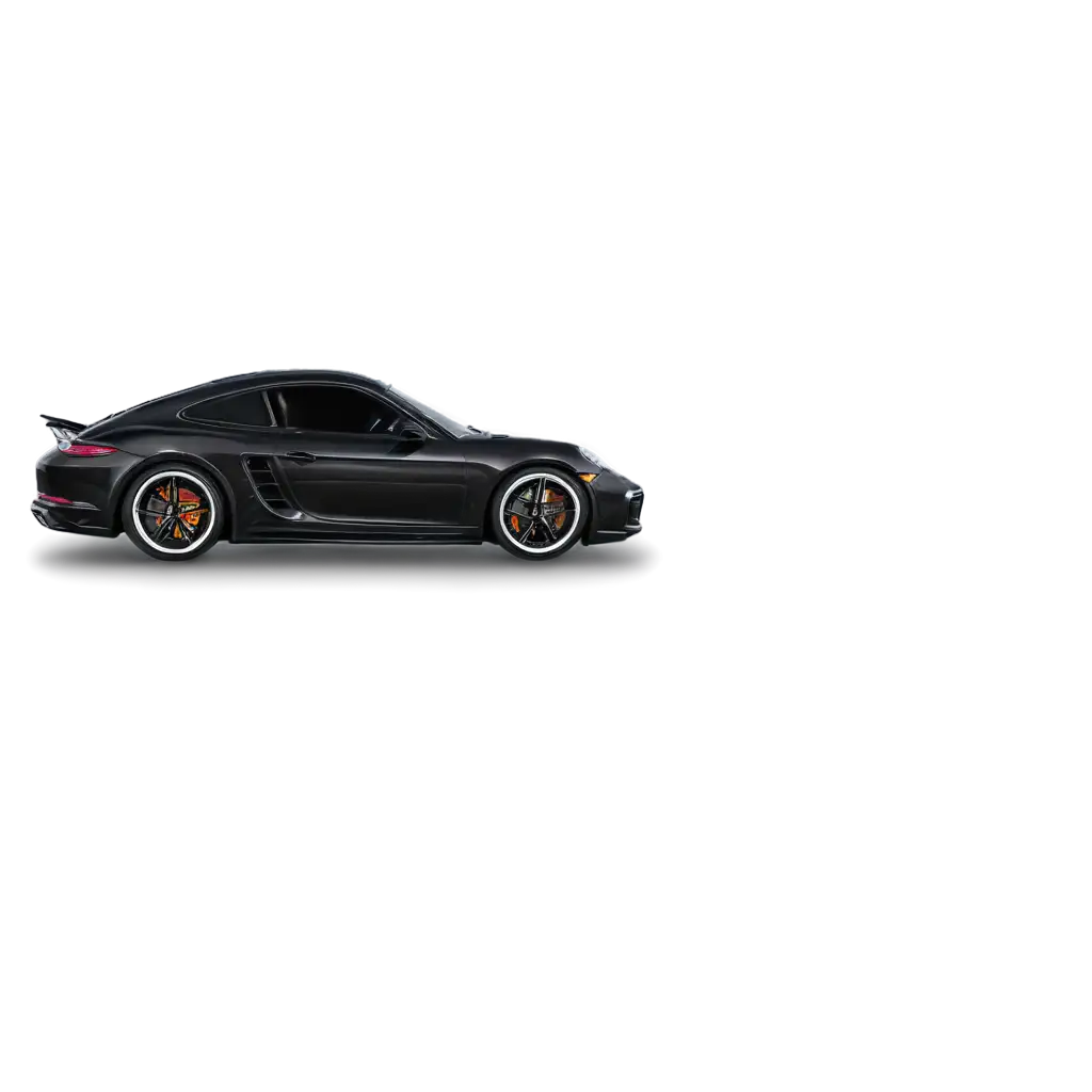 Side-View-of-a-Black-Shiny-Sports-Porsche-PNG-Image-for-HighQuality-Use