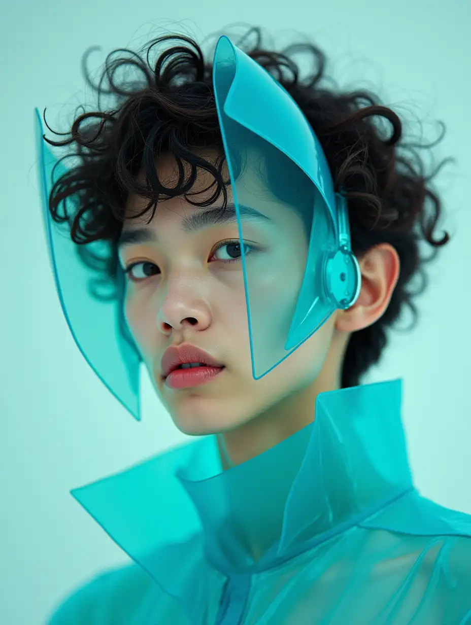 Avantgarde Asian Models in Futuristic Turquoise Outfits