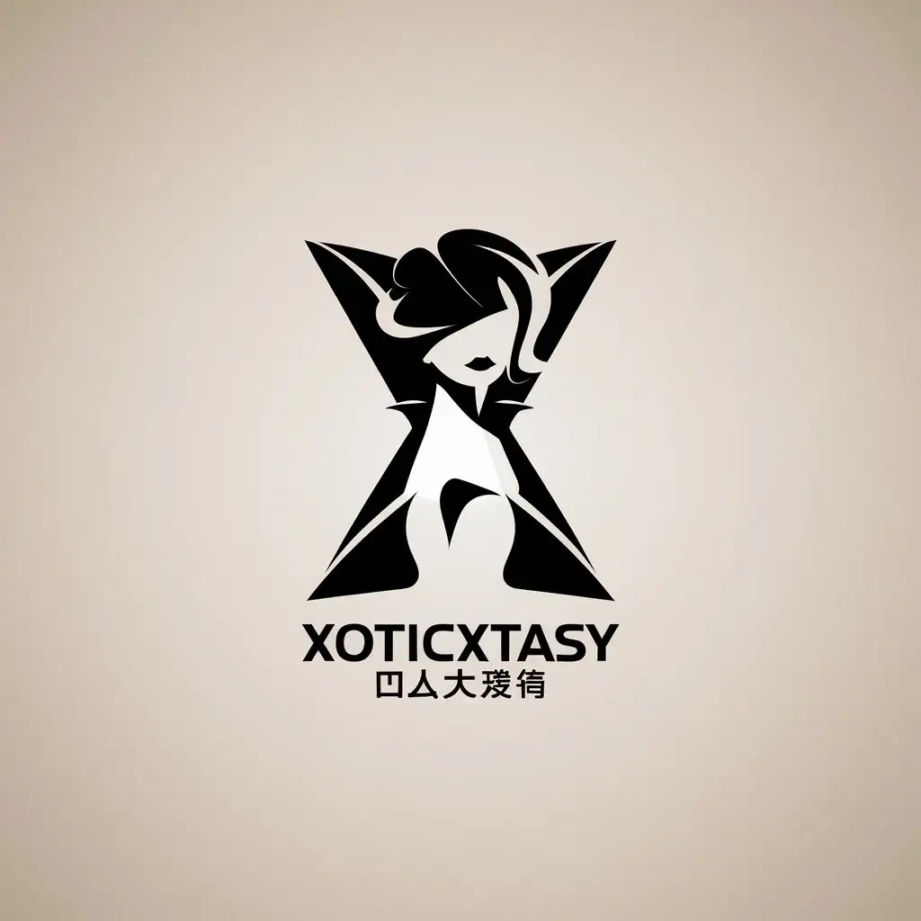 LOGO Design for XoticXtaSy Minimalistic Sexy Short Hair Theme on Clear Background